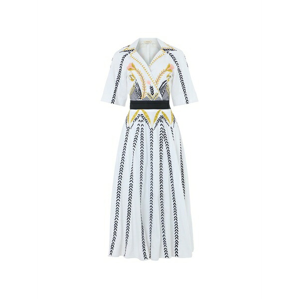 テンパリーロンドン レディース ワンピース トップス Juniper floral-print wrap dress White｜asty