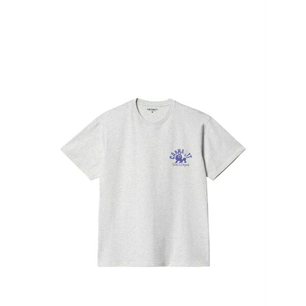 カーハート メンズ Tシャツ トップス Built different logo-print short-sleeve t-shirt Grey|asty
