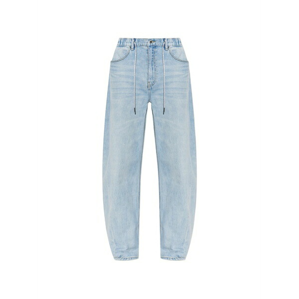アレキサンダーワン レディース デニムパンツ ボトムス Crystal-embellished drawstring-waist jeans Blue｜asty