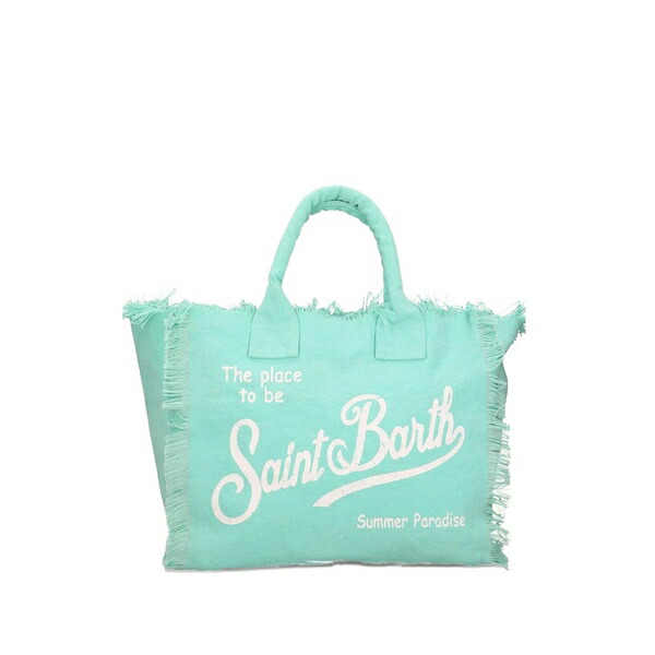 エムシーツーセイントバース レディース トートバッグ バッグ Frayed logo-print tote bag Green｜asty