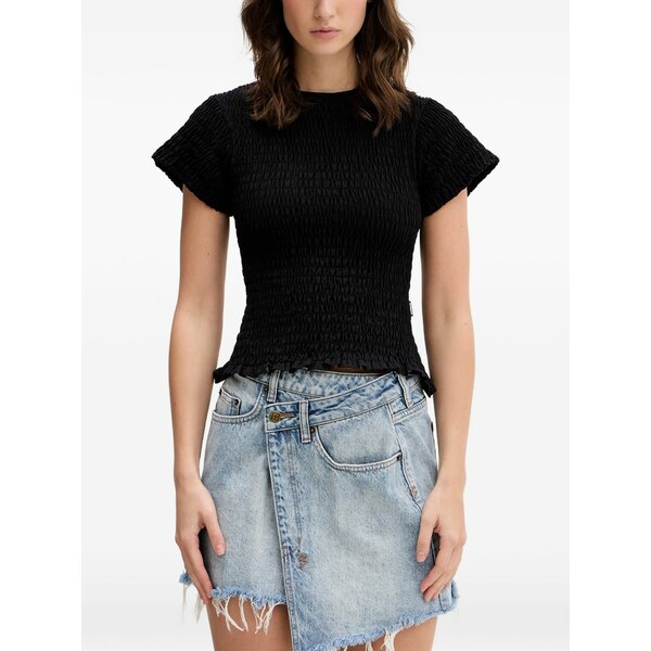 ヴェトモン レディース Tシャツ トップス Ruffled t-shirt Black｜asty
