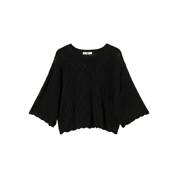 ツインセット レディース Tシャツ トップス Knitted t-shirt Black|asty