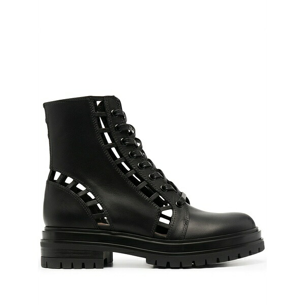 ジャンヴィト ロッシ レディース ブーツ シューズ Cut-out lace-up boots Black|asty