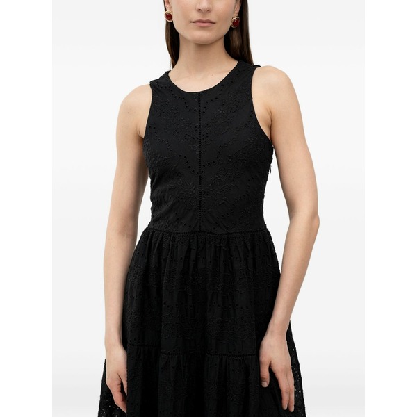 ボス レディース ワンピース トップス Broderie-anglaise tiered maxi dress Black|asty