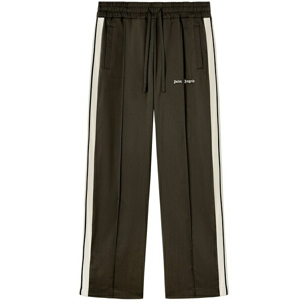 パーム・エンジェルス メンズ カジュアルパンツ ボトムス Logo-embroidered wool track pants Brown|asty