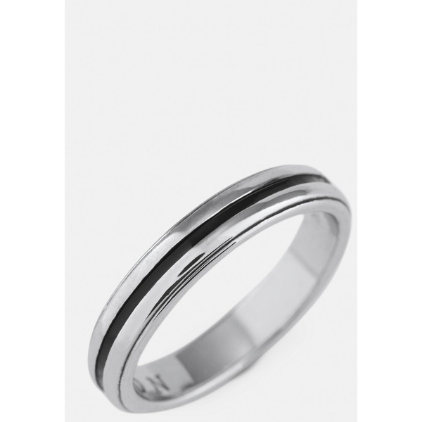 アイコンブランド メンズ 環形 佩び物 Engraved Line Band Ring Silver Coloured Climatictesting Com