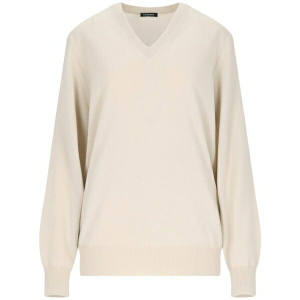 カネッサ レディース 編み物\u0026スウェーター アウター Cashmere sweater Neutrals