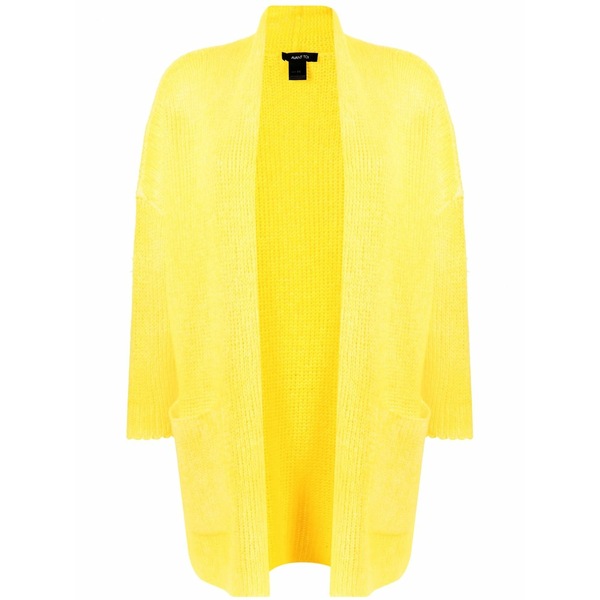 アヴァントワ レディース 上衣＆上衣 アウター Open front knit jacket Yellow