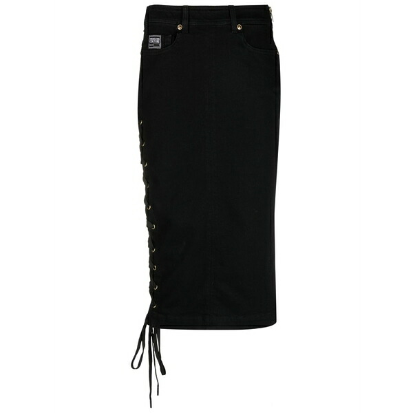 ベルサーチ レディース スカート ボトムス Logo-patch pencil skirt Black｜asty