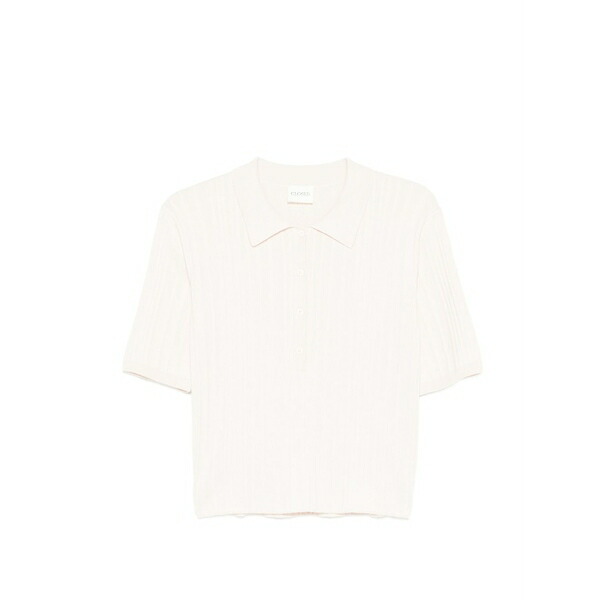 クローズド レディース スポーツシャツ トップス Ribbed buttoned polo top Pink