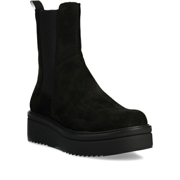 渡り者 レディース ブーツ シューズ 55粍 elastic-panel platform chelsea boots Black