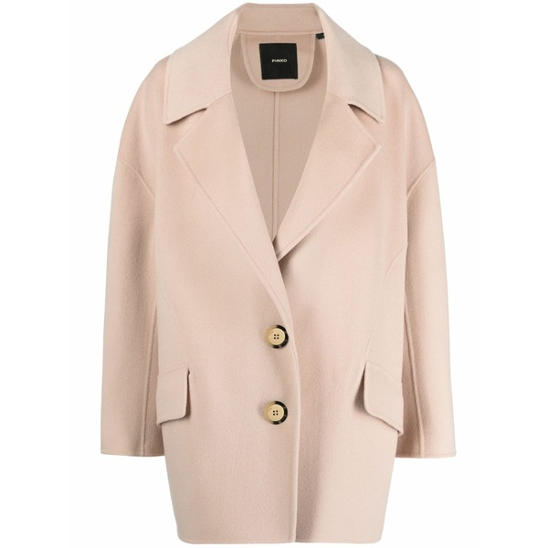 ピンコ レディース 厚地の外套 アウター Single-breasted wool coat Neutrals