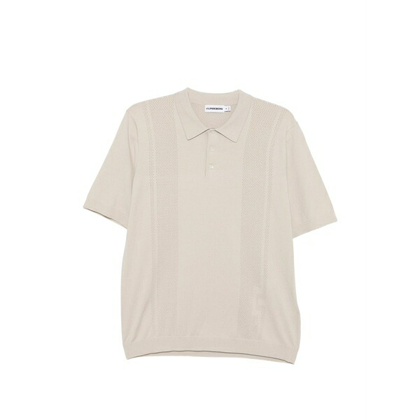 ジェイ リンドバーグ メンズ ポロシャツ トップス Reymond knitted polo shirt Neutrals｜asty