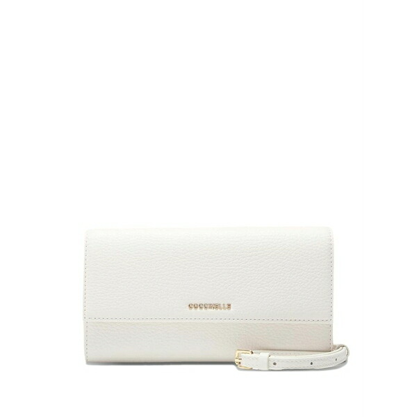 コチネレ レディース 紙入れ 付属品 Metallic-logo wallet White