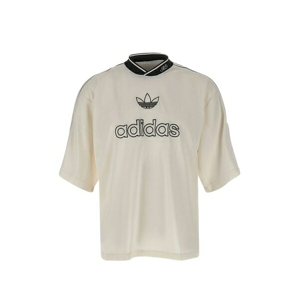 アディダス メンズ プルオーバー トップス Logo-embroidered t-shirt White