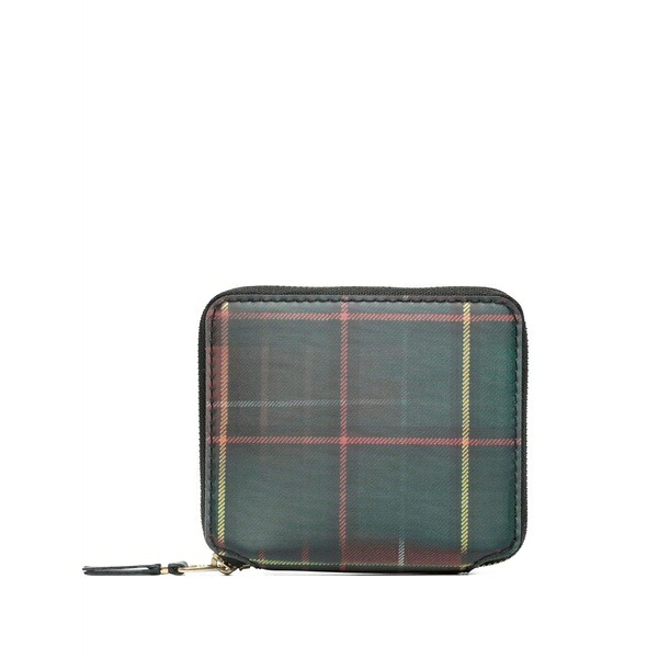 コムデギャルソン メンズ 財布 アクセサリー Lenticular tartan zipped wallet Green｜asty