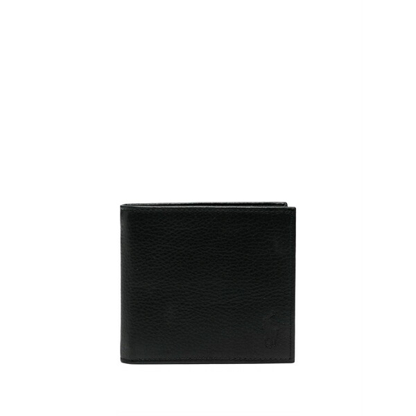 ラルフローレン メンズ 財布 アクセサリー Logo-debossed leather wallet Black