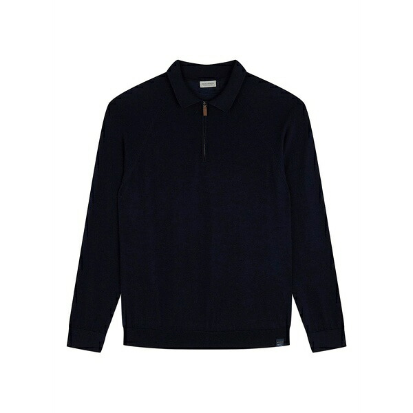 ポールアンドシャーク メンズ ポロシャツ トップス Half-zip polo shirt Blue｜asty