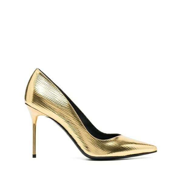 バルマン レディース パンプス シューズ 100粍 metallic pointed-toe pumps Yellow
