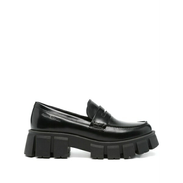 マルコポーロ レディース スリッポン・ローファー シューズ 50mm lisbet leather loafers Black|asty