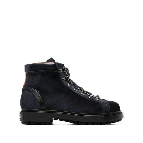 サントーニ メンズ ブーツ シューズ Suede lace-up boots Blue