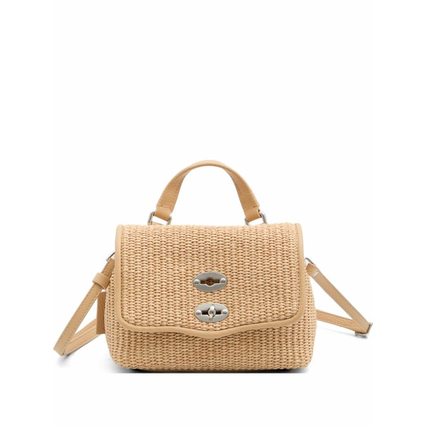 ザネラート レディース ショルダーバッグ 御徒面子 Baby postina vimini raffia top-handle bag Neutrals