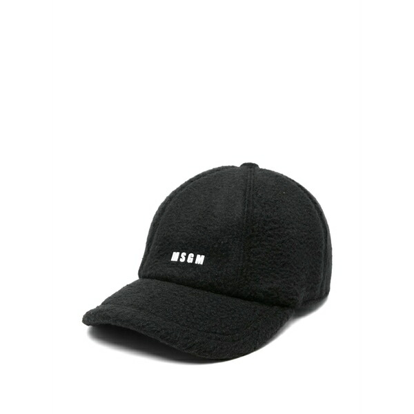 エムエスジイエム レディース かぶり笠 付属品 Logo-embossed baseball cap Black