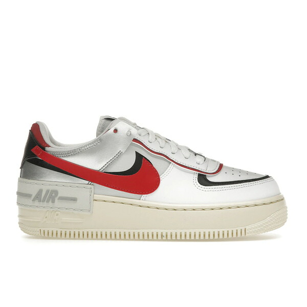 Nike ナイキ レディース スニーカー  【Nike Air Force 1 Low Shadow White Silver Gym Red (Women\u0027s)】  大きさ US_7.5(24.5糎) White/Silver/Gym Red