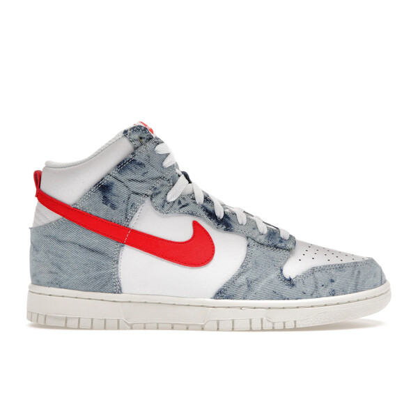 Nike ナイキ レディース スニーカー  【Nike Dunk High Washed Denim Pack (Women\u0027s)】  大きさ US_5.5(22.5糎) White/Washed Denim-Red