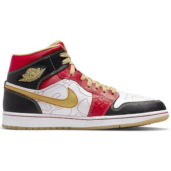 Jordan ジョーダン メンズ スニーカー  【Jordan 1 Mid XQ White Black Sport Red】  サイズ US_7.5(25.5cm) White/Gold Dust-Sport Red-Black