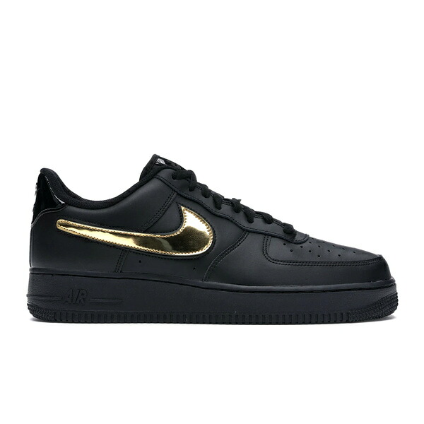 Nike ナイキ メンズ スニーカー  【Nike Air Force 1 Black Metallic Gold Removable Swoosh Pack】  大いさ US_9.5(27.5糎) Black/Metallic Gold/Black スニーカー-靴-メンズ靴