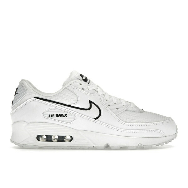 Nike ナイキ メンズ スニーカー  【Nike Air Max 90 White Black Outlined Swoosh】  大きさ US_9.5(27.5糎) White/Black