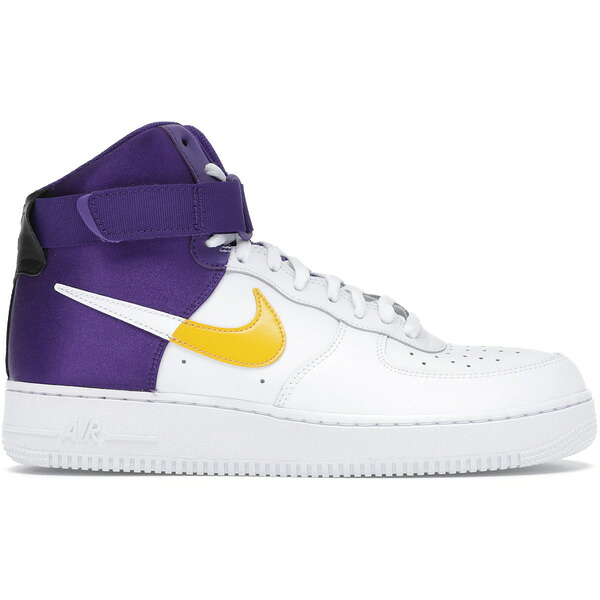 Nike ナイキ メンズ スニーカー  【Nike Air Force 1 High \u002707 LV8 NBA Lakers】  大きさ US_6.5(24.5糎) White/Yellow/Purple