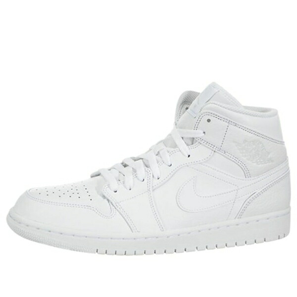 Jordan ジョーダン メンズ スニーカー  【Air Jordan 1 Mid \u0027Triple White 2018\u0027 554724-109】  大いさ US_7(25.0糎)