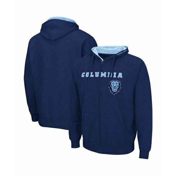 コロシアム メンズ パーカー スウェットシャツ アウター Men's Navy Columbia University Arch Logo 3.0  Full-Zip Hoodie 日本に