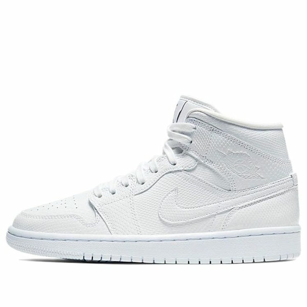 Jordan ジョーダン レディース スニーカー 【(WMNS) Air Jordan 1 Mid 'White Snakeskin' BQ6472-110】 サイズ US_8(25.0cm)｜asty