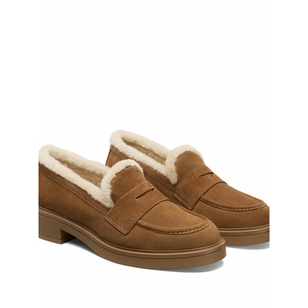 スチュアート ワイツマン レディース スリッポン・ローファー シューズ Celia lite penny shearling loafers Brown