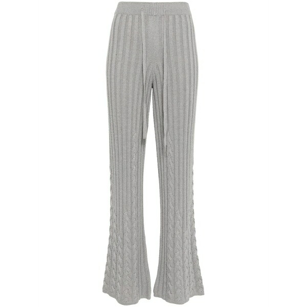 ツインセット レディース カジュアルパンツ ボトムス Cable-knit flared trousers Grey