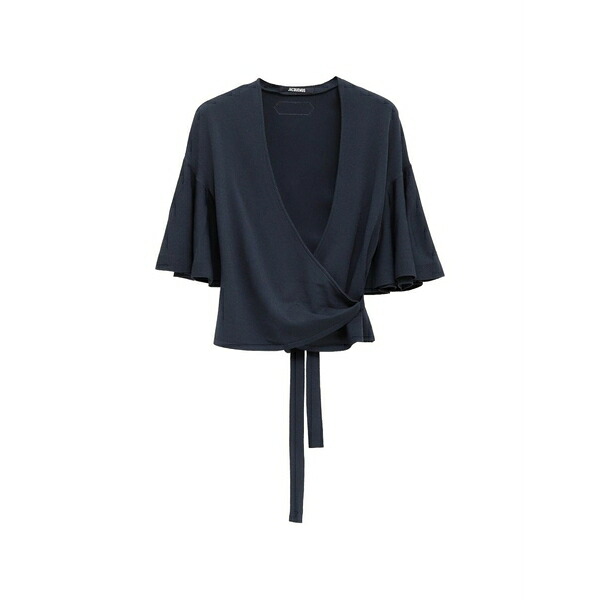 ジャクエムス レディース シャツ トップス Paysan wrap flared-sleeve top Blue｜asty