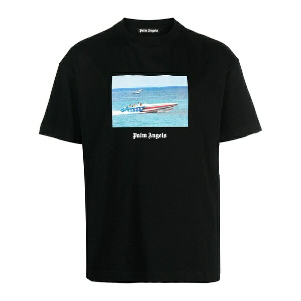 パーム・エンジェルス メンズ ティーシャツ トップス Getty speedboat-print t-shirt Black トップス-Tシャツ・カットソー-メンズファッション