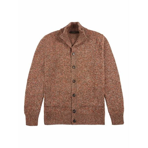 ザノーネ メンズ ジレー アウター Geelong wool cardigan Brown