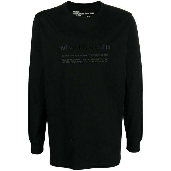 マハリシ メンズ プルオーバー トップス Logo-print long-sleeve t-shirt Black