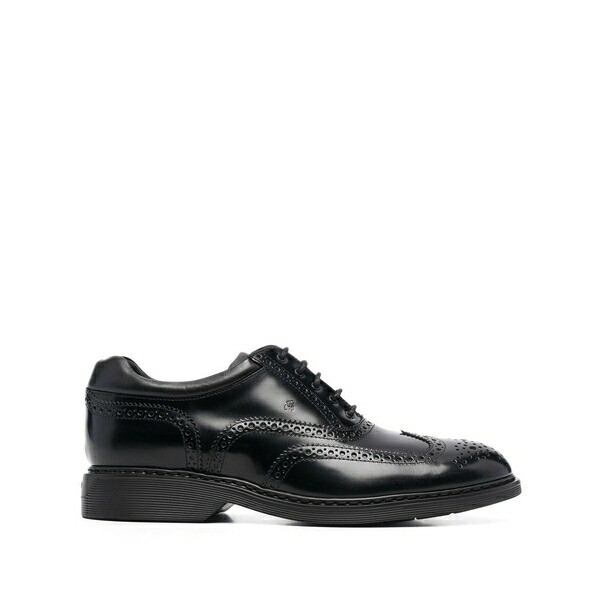 ホー鵞鳥 メンズ 御召しものシューズ シューズ Leather lace-up oxford shoes Black