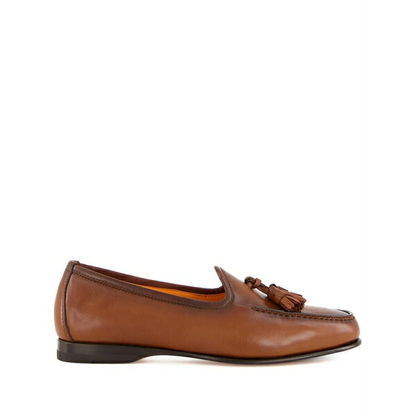 サントーニ メンズ スリッポン・ローファー シューズ Leather tassel loafers Brown|asty
