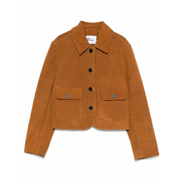 セルフ・ポートレイト レディース 上衣＆上衣 アウター Suede jacket Brown