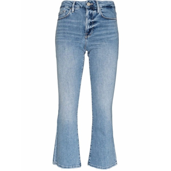 ひな形 レディース ジーンズズボン下 ボトムス Le crop mini boot jeans Blue