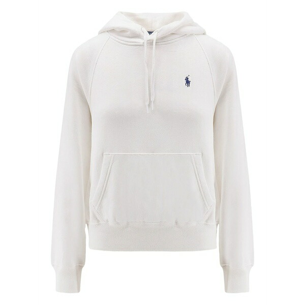 ラルフローレン レディース パーカー・スウェットシャツ アウター Kangaroo-pocket hoodie White