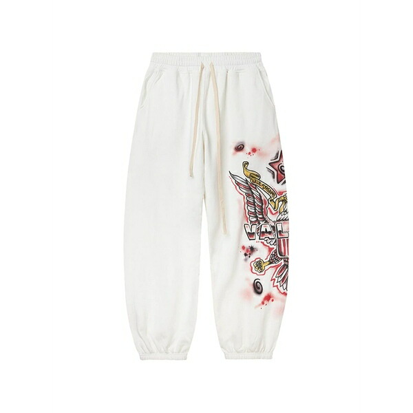 頭を覆う物 メンズ 心地好いズボン下 ボトムス Flag printed track pants Neutrals
