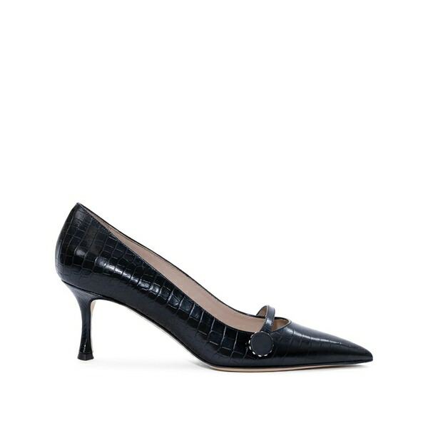ヌメロ ヴェントゥーノ レディース パンプス シューズ Crocodile-embossed leather pumps Black