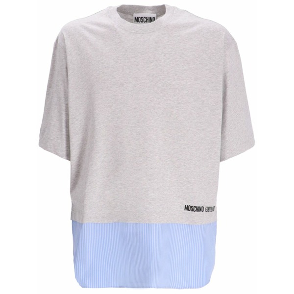モスキーノ メンズ Tシャツ トップス Two-tone logo-print t-shirt Grey｜asty 47,280円
